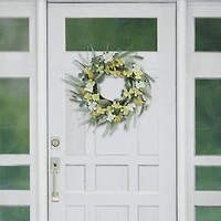 24" Yellow & White Dogwood Floral Spring Wreath