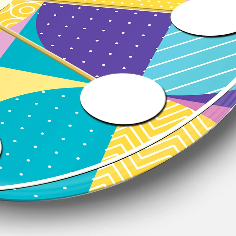 Designart 'Geometrical Pastel Abstract I Mid-Century Modern Wall Clock