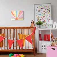 Stupell Industries Be a Kind Human Phrase Rainbow Sunbursts Wood Wall Plaque