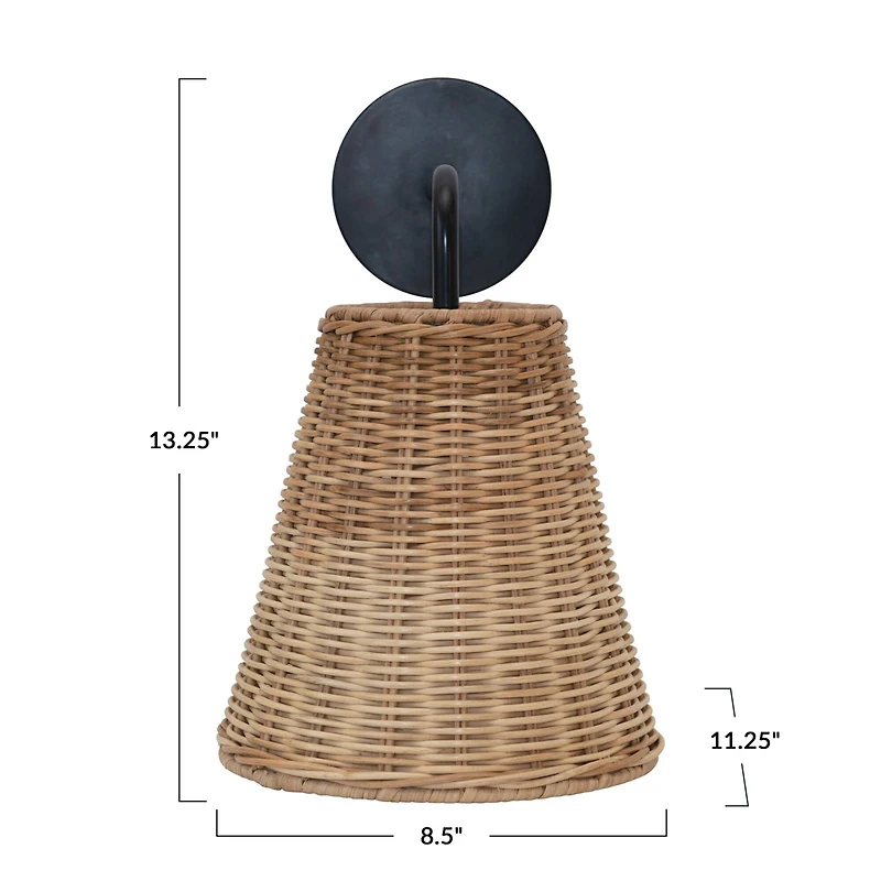 Hello Honey® 13" Wicker Weaving Sconce