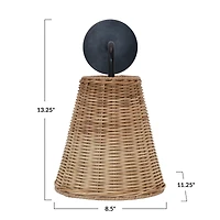 Hello Honey® 13" Wicker Weaving Sconce