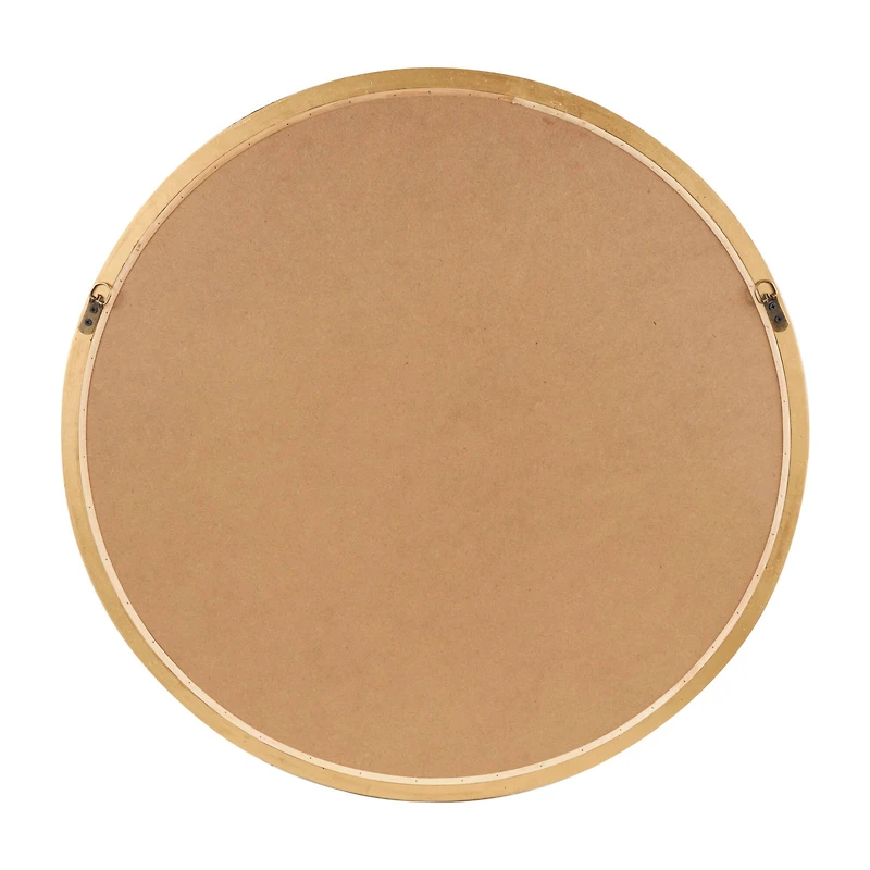 33" Brown Ribbed Wooden Wall Mirror