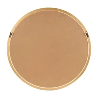 33" Brown Ribbed Wooden Wall Mirror