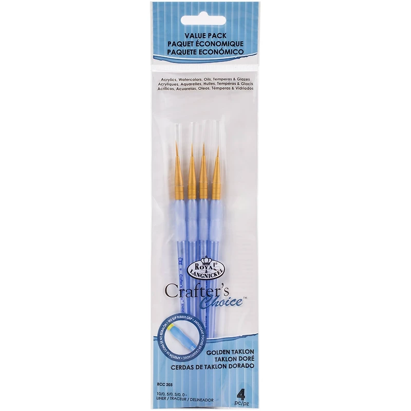 Royal & Langnickel® Crafter's Choice™ Gold Taklon Detail Brush Set