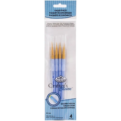 Royal & Langnickel® Crafter's Choice™ Gold Taklon Detail Brush Set
