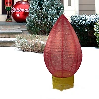 42" Pre-Lit Twinkling LED Red Glitter Light Bulb Christmas Yard Art Decoration
