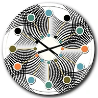 Designart 'Monochrome Geometric Pattern Ix Mid-Century Modern Wall Clock