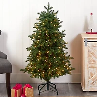 4ft. Pre-Lit South Carolina Fir Artificial Christmas Tree, Clear Lights