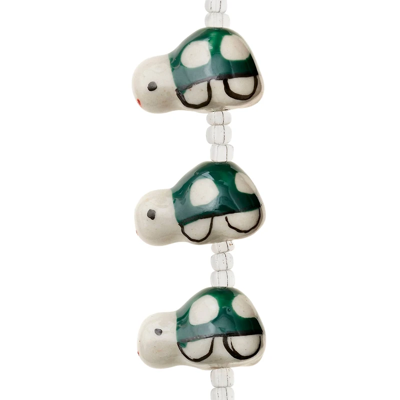 Green Turtle Ceramic Beads, 18mm by Bead Landing™
