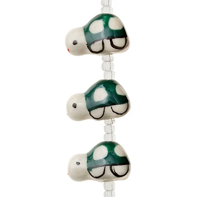 Green Turtle Ceramic Beads, 18mm by Bead Landing™
