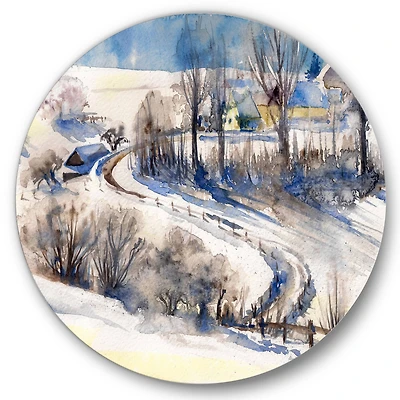 Designart - Country Road In Winter Times I