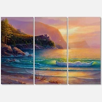 Designart - Romantic Beach During Warm Sunset