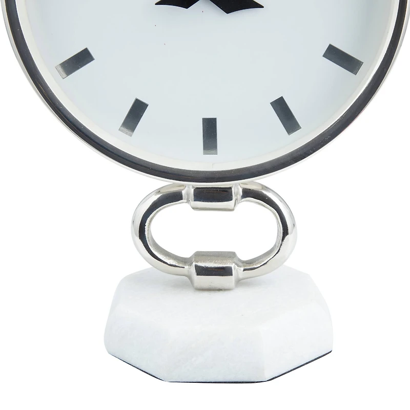 Silver Modern Abstract Clock, 8" x 5" x 12"