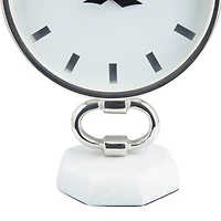 Silver Modern Abstract Clock, 8" x 5" x 12"