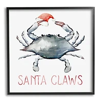 Stupell Industries Santa Claws Holiday Crab Framed Giclee Art