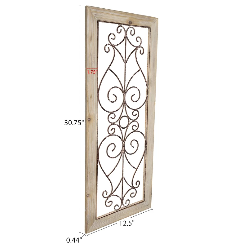 Hastings Home 50" Metal & Wood Wall Hanging Panel