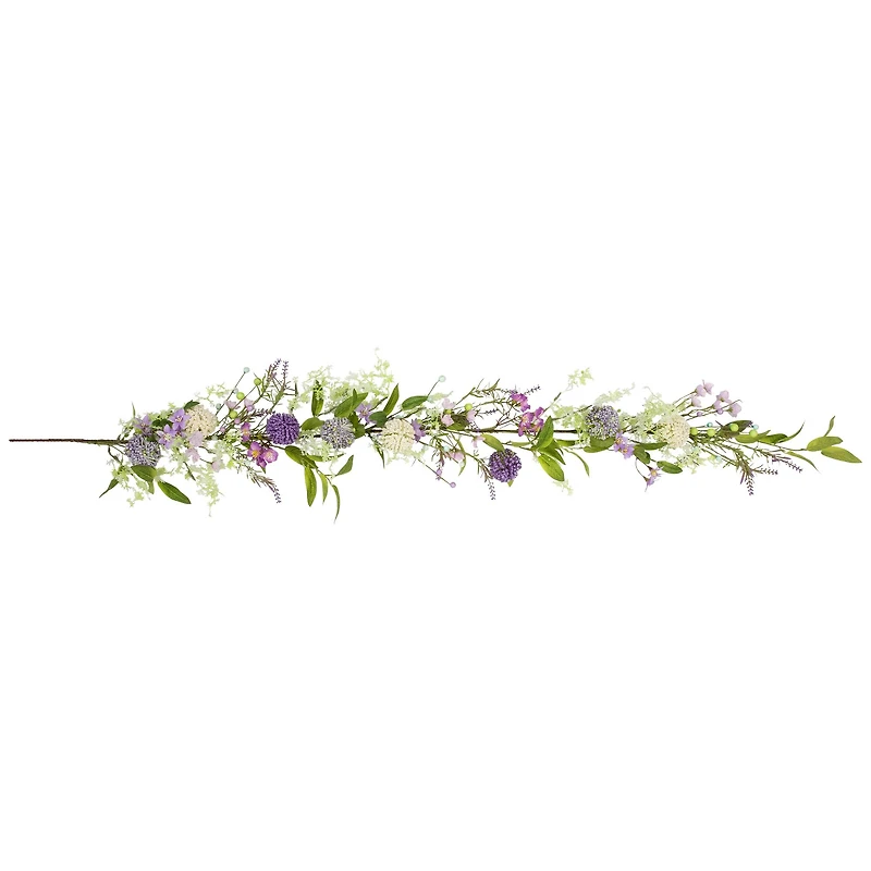 5ft. Purple Wildflower & Berry Spring Garland