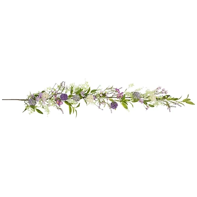 5ft. Purple Wildflower & Berry Spring Garland