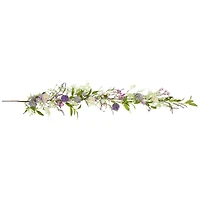 5ft. Purple Wildflower & Berry Spring Garland