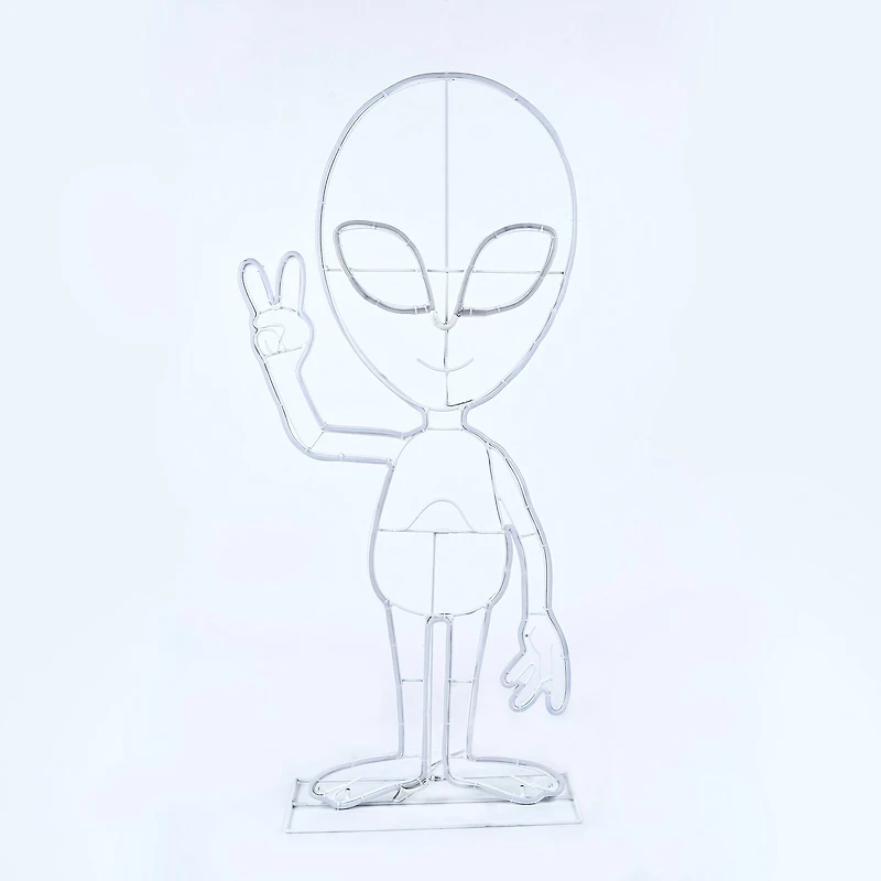 40" Halloween Neon Style Alien Decoration
