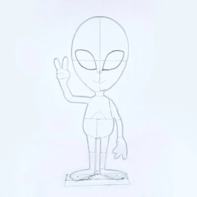 40" Halloween Neon Style Alien Decoration