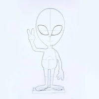 40" Halloween Neon Style Alien Decoration