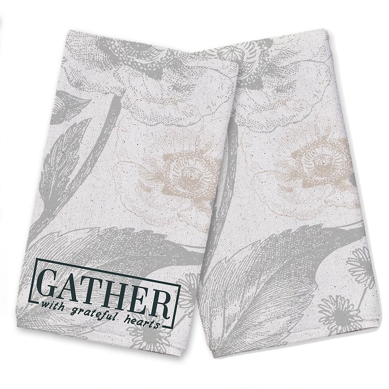 Gather Here with Grateful Hearts Tea Towel Set