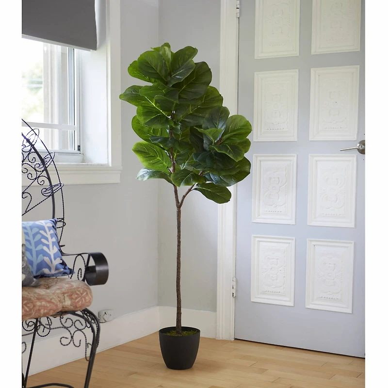 5ft. Potted Real Touch Fiddle Leaf Artificial Tree