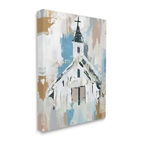 Stupell Industries Distressed Country Church House Abstract Pattern Canvas Wall Art