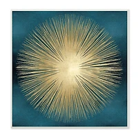 Stupell Industries Abstract Deco Sunburst Shape Over Dark Blue,12" x 12"
