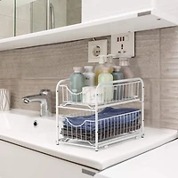 NEX™ White 2-Tier Under Sink Storage Sliding Basket Organizer Drawer