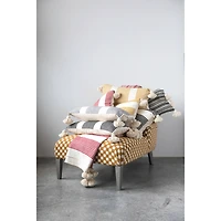 Hello Honey® Cream & Gray Striped Pillow with Tassels