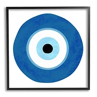 Stupell Industries Eye Centric Bold Blue Abstract Circular Dominant Shapes Framed Wall Art