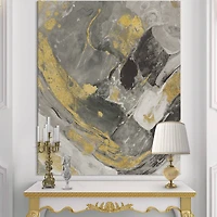Designart - Marble Gold and Black II