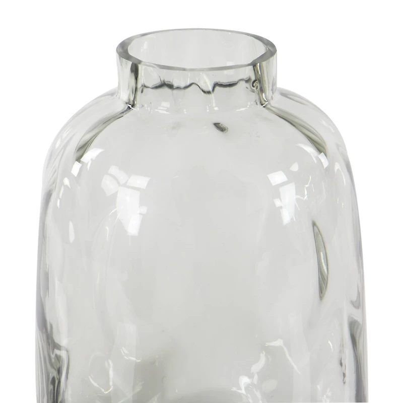 11" Gray Glass Coastal Vase