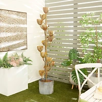 Copper Metal Rustic Fountain, 75" x 13" x 13"