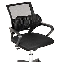 Mind Reader Lumbar Support Pillow with Air-Cloud Technology, Memory Foam Cushion for Back, Waist & Hip Pain Relief, Breathable Cover, Black