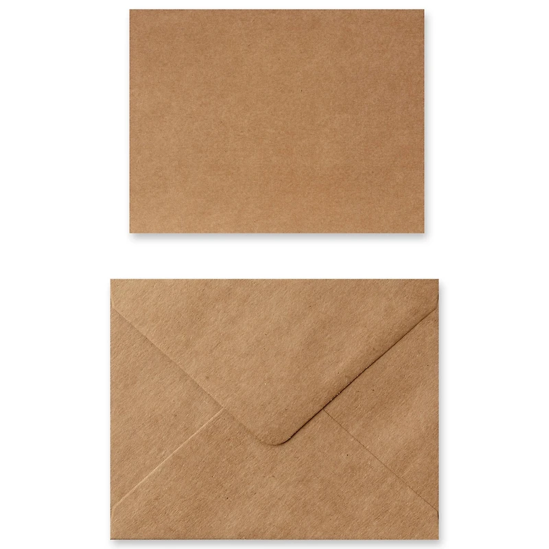 12 Packs: 50 ct. (600 total) 4.25" x 5.5" Kraft Flat Cards & Envelopes by Recollections™