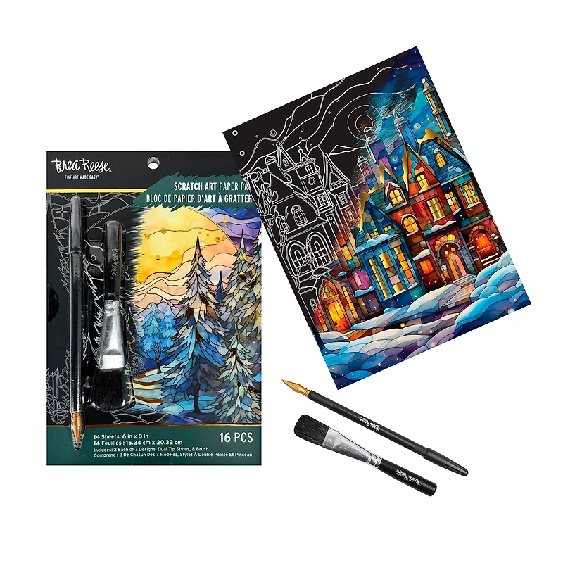 Brea Reese™ 6" x 8" Stained Glass Scratch Art Paper Pad