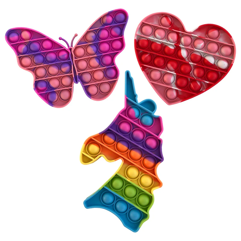 GottaPop Butterfly, Heart & Unicorn Pop It Fidget Toys, 3ct.