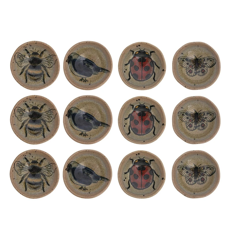 Hello Honey® 3.75" Insect & Bird Stoneware Dish Set