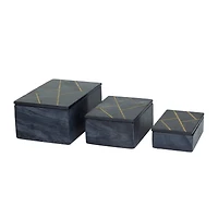 Black Marble Modern Boxes, 3ct.