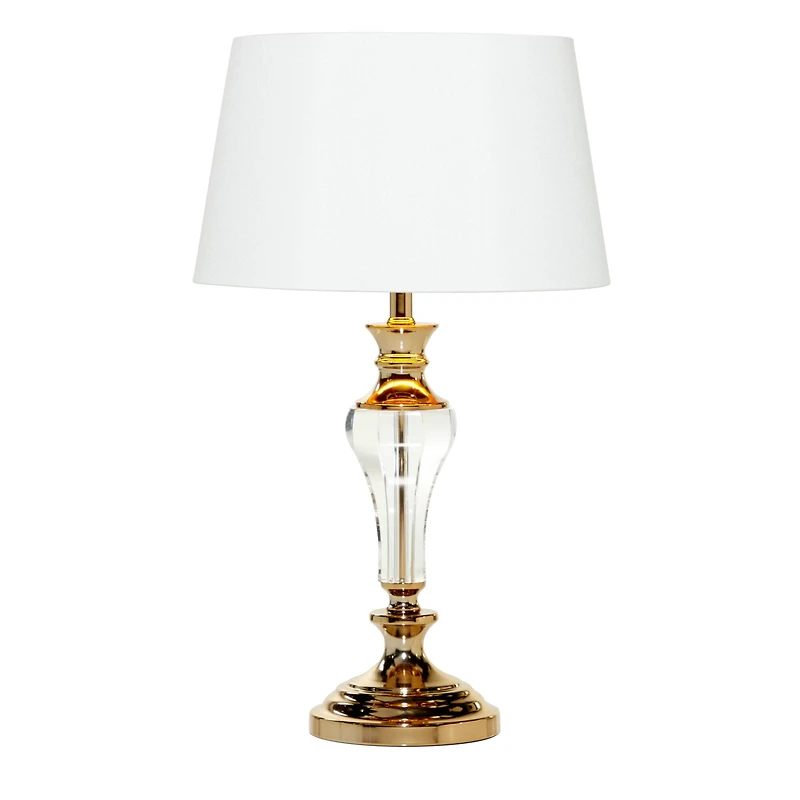 Gold Glass Glam Table Lamp, 27" x 15" x 15"