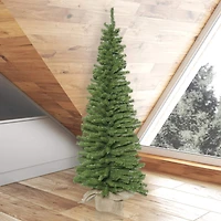 4ft. Unlit Pine Artificial Christmas Tree in Burlap Base