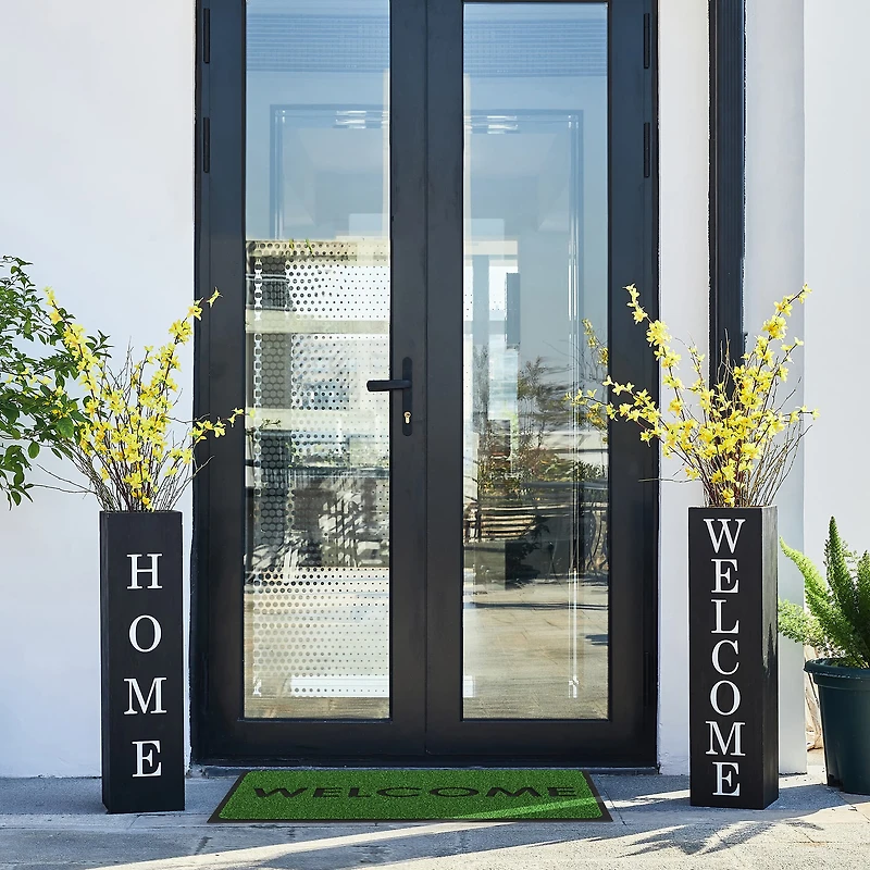 Glitzhome® 30" Black Wood Boxed Welcome Home Porch Sign