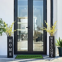 Glitzhome® 30" Black Wood Boxed Welcome Home Porch Sign