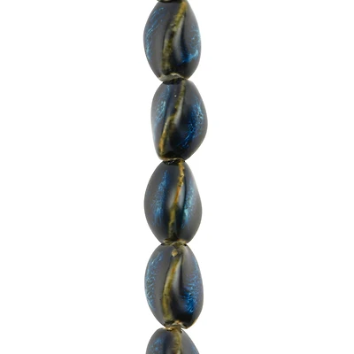 Blue Ceramic Twisted Oval Beads, 20mm by Bead Landing™