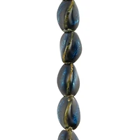 Blue Ceramic Twisted Oval Beads, 20mm by Bead Landing™