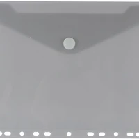JAM Paper 9.75" x 13" Smokey Gray Plastic Hook & Loop Letter Booklet Envelopes, 12ct.
