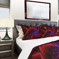 Designart 'Purple & Red Entanglement Abstract' Modern & Contemporary Bedding Set